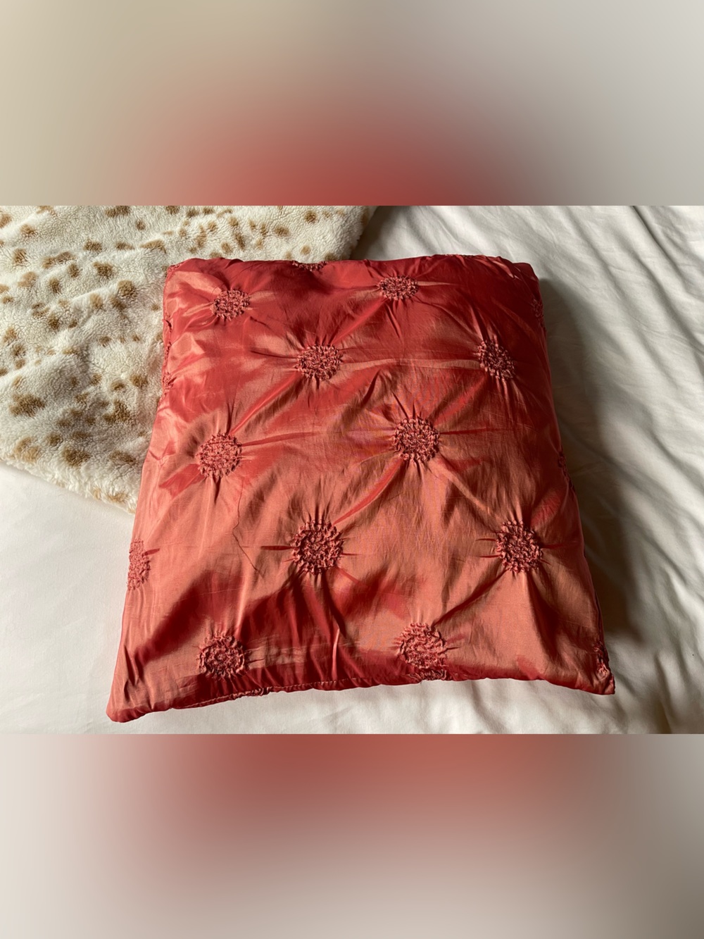 Textured Coral Decorative Pillow